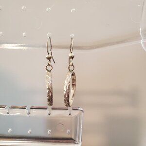 Sterling Silver Circle Drop Hoop Earrings